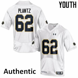 Youth Logan Plantz White University of Notre Dame #62 Authentic Embroidery Jerseys