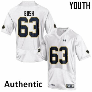 Youth Sam Bush White University of Notre Dame #63 Authentic High School Jerseys