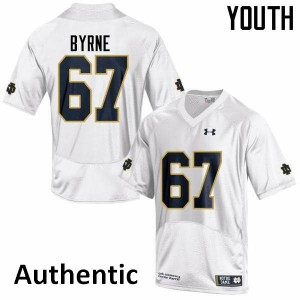 Youth Jimmy Byrne White Fighting Irish #67 Authentic Embroidery Jerseys