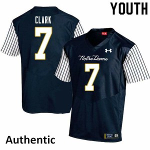 Youth Brendon Clark Navy Blue University of Notre Dame #7 Alternate Authentic Official Jerseys