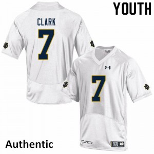 Youth Brendon Clark White Notre Dame #7 Authentic University Jersey