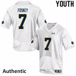Youth Isaiah Foskey White Notre Dame Fighting Irish #7 Authentic Football Jersey
