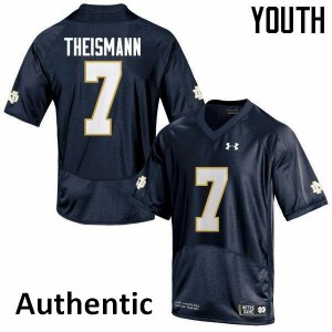 Youth Joe Theismann Navy Blue UND #7 Authentic Embroidery Jerseys