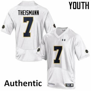 Youth Joe Theismann White University of Notre Dame #7 Authentic University Jerseys