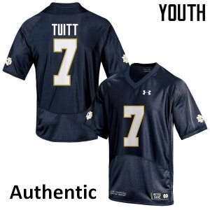 Youth Stephon Tuitt Navy Blue Fighting Irish #7 Authentic Official Jersey
