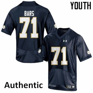 Youth Alex Bars Navy Blue Irish #71 Authentic Official Jersey