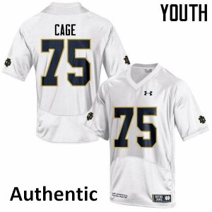 Youth Daniel Cage White Irish #75 Authentic Official Jersey