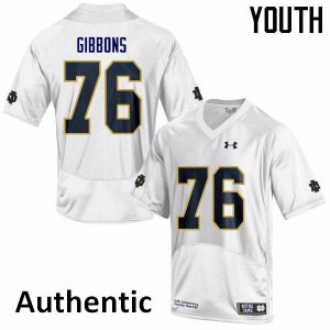 Youth Dillan Gibbons White Notre Dame Fighting Irish #76 Authentic High School Jerseys