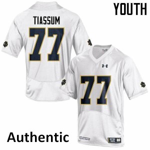 Youth Brandon Tiassum White UND #77 Authentic Stitch Jersey