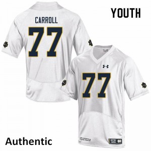 Youth Quinn Carroll White Fighting Irish #77 Authentic College Jersey