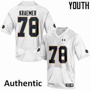 Youth Tommy Kraemer White UND #78 Authentic Embroidery Jerseys
