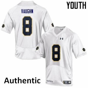 Youth Donte Vaughn White Notre Dame #8 Authentic Stitch Jersey