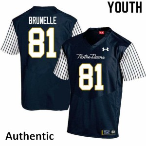 Youth Jay Brunelle Navy Blue University of Notre Dame #81 Alternate Authentic Alumni Jersey