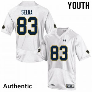 Youth Charlie Selna White Notre Dame Fighting Irish #83 Authentic Stitched Jersey