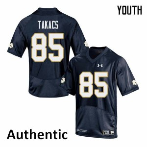 Youth George Takacs Navy Irish #85 Authentic Embroidery Jersey