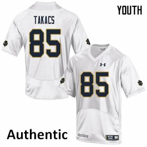 Youth George Takacs White UND #85 Authentic High School Jerseys