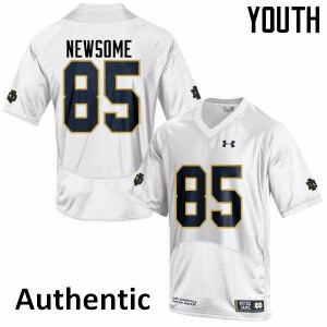 Youth Tyler Newsome White Notre Dame #85 Authentic Stitched Jerseys