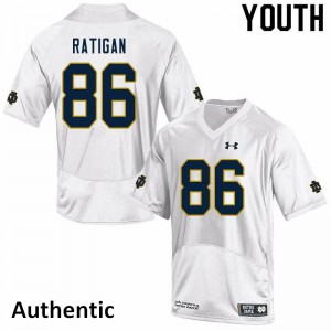 Youth Conor Ratigan White Notre Dame #86 Authentic University Jerseys