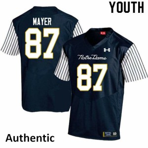 Youth Michael Mayer Navy Blue Notre Dame #87 Alternate Authentic NCAA Jersey