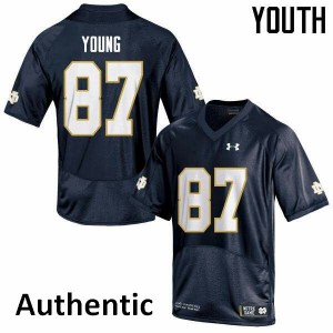 Youth Michael Young Navy University of Notre Dame #87 Authentic Alumni Jerseys
