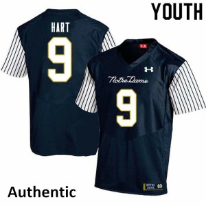 Youth Cam Hart Navy Blue Notre Dame Fighting Irish #9 Alternate Authentic Football Jersey