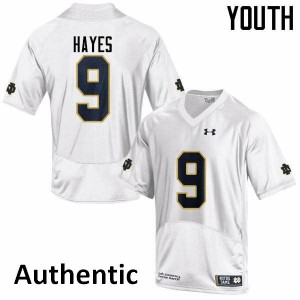 Youth Daelin Hayes White University of Notre Dame #9 Authentic NCAA Jerseys