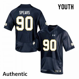 Youth Hunter Spears Navy Fighting Irish #90 Authentic Stitched Jersey