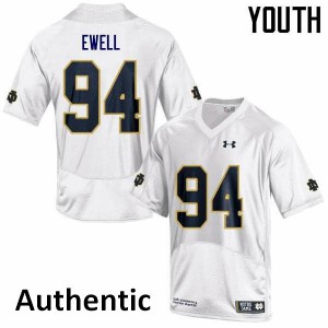 Youth Darnell Ewell White University of Notre Dame #94 Authentic Stitched Jerseys