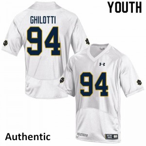 Youth Giovanni Ghilotti White Notre Dame #94 Authentic Embroidery Jerseys