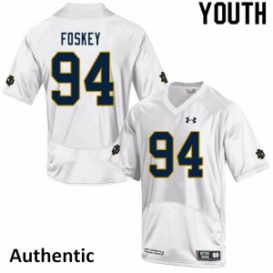 Youth Isaiah Foskey White Notre Dame #94 Authentic Official Jersey