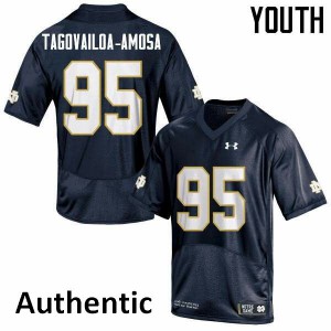 Youth Myron Tagovailoa-Amosa Navy Notre Dame #95 Authentic Stitched Jerseys