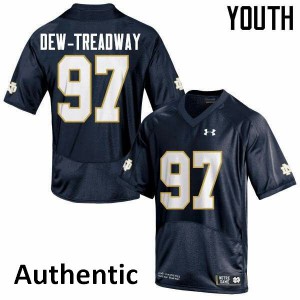 Youth Micah Dew-Treadway Navy Blue Notre Dame Fighting Irish #97 Authentic NCAA Jerseys