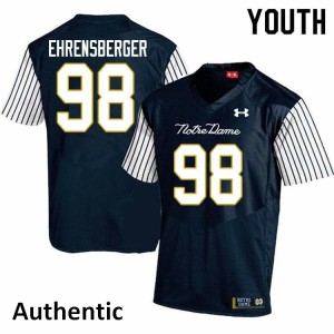 Youth Alexander Ehrensberger Navy Blue Notre Dame Fighting Irish #98 Alternate Authentic Stitch Jersey