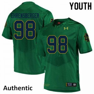 Youth Alexander Ehrensberger Green Notre Dame Fighting Irish #98 Authentic High School Jerseys