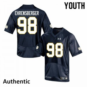 Youth Alexander Ehrensberger Navy UND #98 Authentic Stitch Jersey