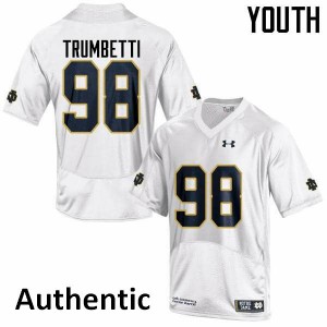 Youth Andrew Trumbetti White Fighting Irish #98 Authentic College Jerseys
