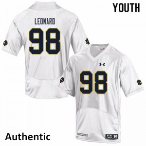 Youth Harrison Leonard White University of Notre Dame #98 Authentic College Jerseys