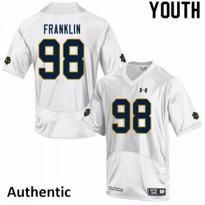 Youth Ja'Mion Franklin White Notre Dame #98 Authentic Alumni Jerseys