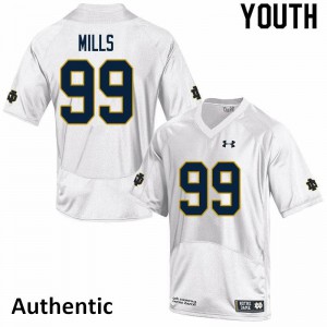 Youth Rylie Mills White University of Notre Dame #99 Authentic Stitched Jerseys
