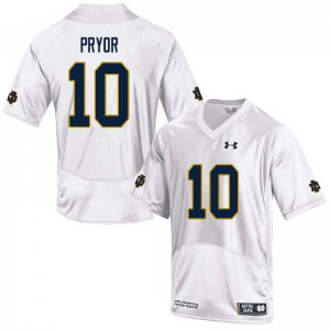Mens Isaiah Pryor White Notre Dame #10 Game Stitched Jerseys