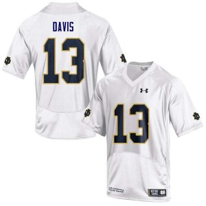 Men Avery Davis White Notre Dame #13 Game College Jersey