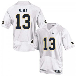 Mens Paul Moala White UND #13 Game Stitched Jersey