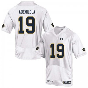 Men Justin Ademilola White University of Notre Dame #19 Game Embroidery Jersey