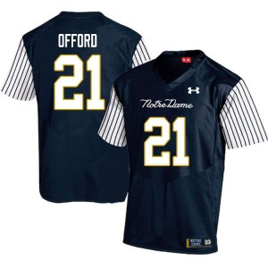 Men Caleb Offord Navy Blue Notre Dame Fighting Irish #21 Alternate Game Embroidery Jerseys