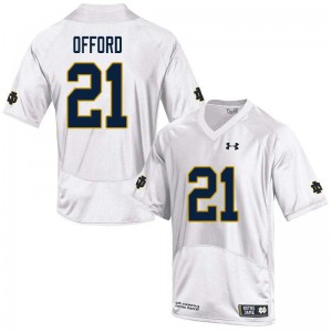 Men's Caleb Offord White University of Notre Dame #21 Game College Jerseys