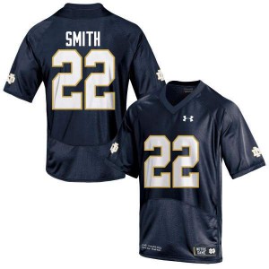 Mens Harrison Smith Navy Blue University of Notre Dame #22 Game High School Jersey