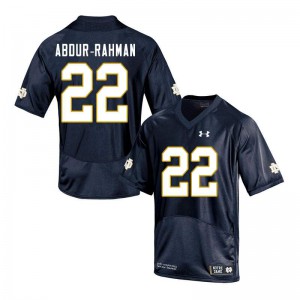 Mens Kendall Abdur-Rahman Navy University of Notre Dame #22 Game Embroidery Jersey