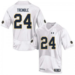 Men Tommy Tremble White University of Notre Dame #24 Game NCAA Jersey