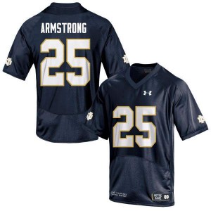 Mens Jafar Armstrong Navy University of Notre Dame #25 Game High School Jerseys