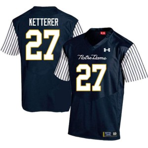 Men's Chase Ketterer Navy Blue University of Notre Dame #27 Alternate Game High School Jersey